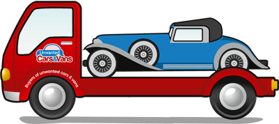 Scrapped classic car recovery truck image